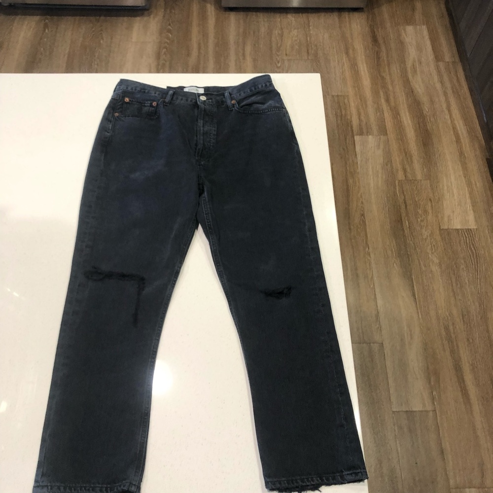Agolde Riley Ripped Crop Straight Leg Jeans NWT - Picture 7 of 7